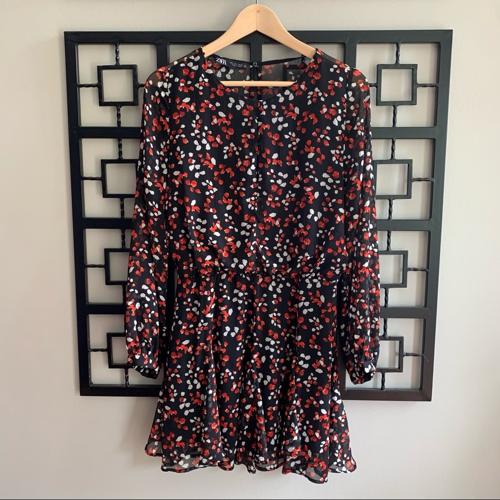 ZARA Long Sleeve A-Line Mini Dress